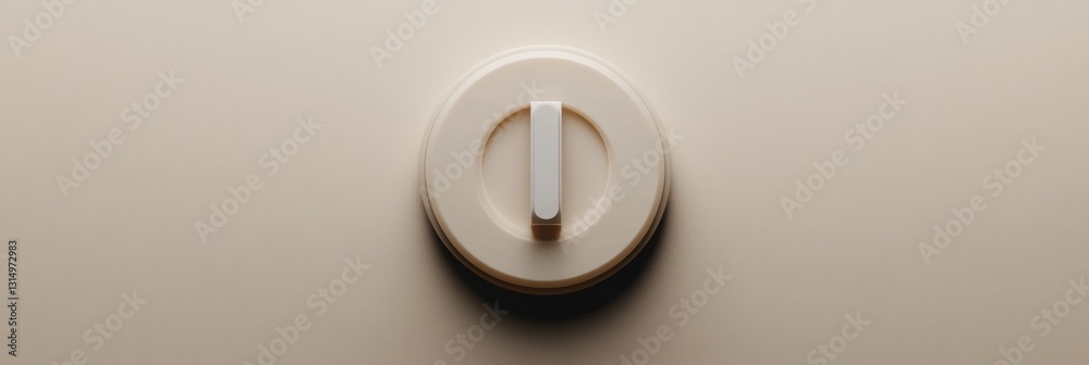 Poster Large minimalist power button icon on a neutral background with ample text space representing accessibility and modern design principles