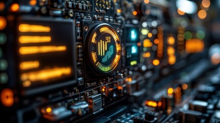 Futuristic cockpit dashboard