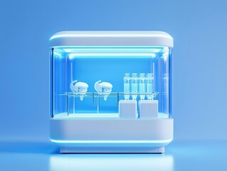 Highend, premium minimalist incubator with an almost invisible display, merging technology with elegance