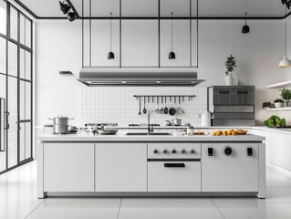 Monochrome minimalism meets food technology an incubator with touchsensitive controls in a pristine kitchen