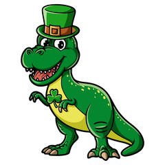 Naklejka premium St. Patrick's Day T-Rex Clipart