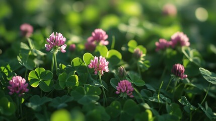 Obraz premium Gathering Vibrant Clover Flowers Outdoors