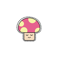 cute mushroom emoji elements vector