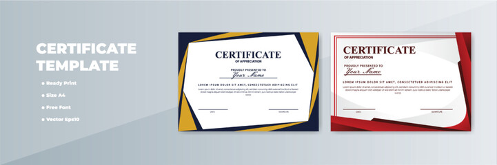 Modern A4 certificate templates design, ready print, gray background