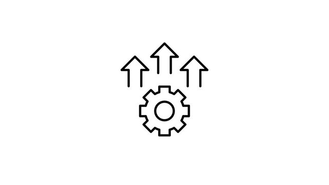 Productivity icon animated 4k footage isolated on white background