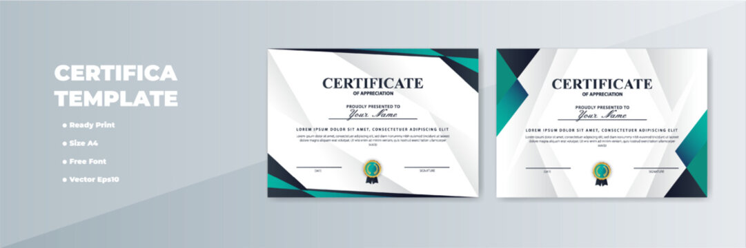 Modern A4 certificate template design