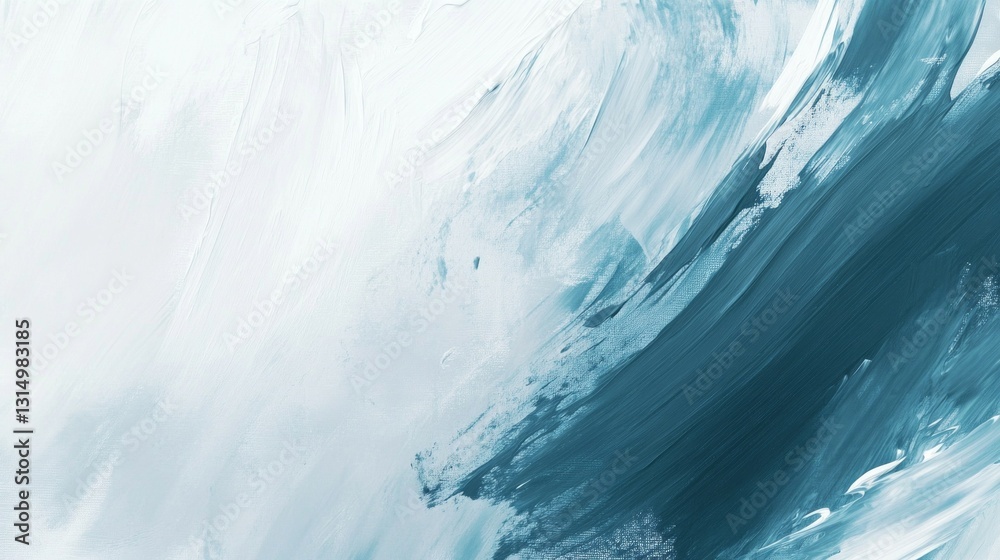 Poster swirling strokes of aquamarine and white converge to form a tranquil abstract artwork. the fluidity 