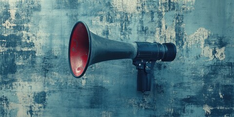 Attention Please! Important Announcement with Megaphone and Caution Note