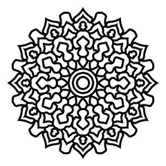 Easily editable and resizable coloring mandala background