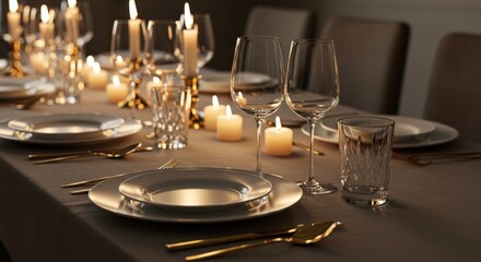 Elegant Dinner Table Setting