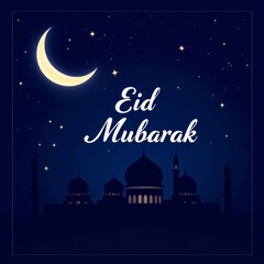 Fototapeta premium Eid Mubarak Greeting Card Poster