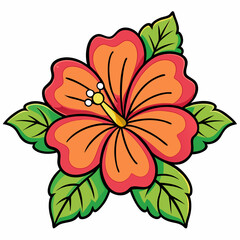 orange flower isolated on white background