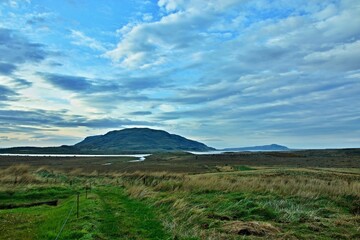 Fototapeta premium Iceland-view of landscape in Skálholt near Laugarás