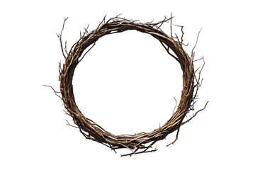 Fototapeta premium Crown of thorns in circular shape, symbolizing Christ's suffering on Good Friday
