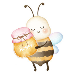 Chubby Bee Character | Cute Kawaii Bee Clipart for Stickers