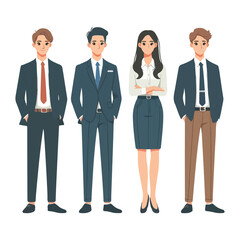 vector of businessmen standing and jumping sign of success