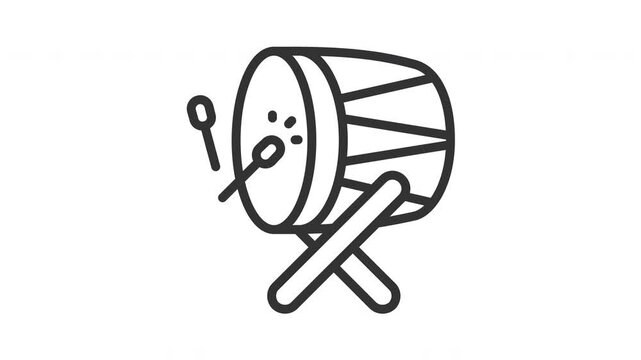 Animated drum with bedug sign symbol. Suitable for hajj, ramadan, muslim, ramadan, islam, mubarak, kareem, religion, celebration, fasting, culture, religious, moslem and eid mubarak
