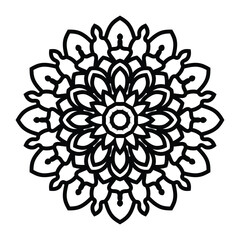 Circular pattern in the form of mandala with flower for henna mandala tattoo decoration