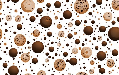 Obraz premium A pattern of varying brown circles on a white background, creating a visually striking and abstract design.