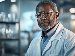 Obraz premium Scientist in laboratory conducting research and analyzing data with focus on discovery
