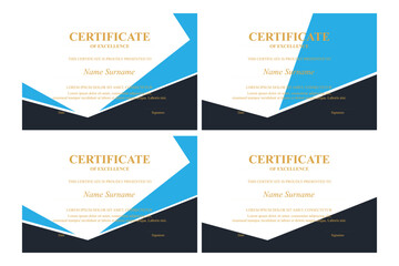 Modern Blue/Black Certificate Templates