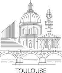 Toulouse City Line Draw Simple Minimalist