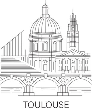 Toulouse City Line Draw Simple Minimalist