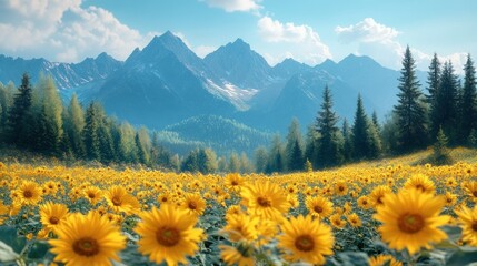Fototapeta premium Idyllic landscape in the Alps