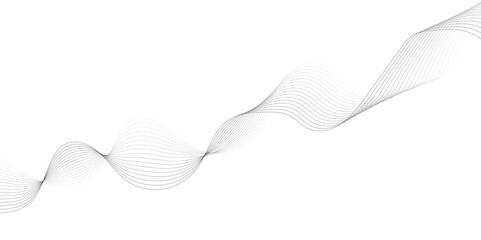 White wave curve lines banner background design. Abstract soft wave lines dynamic flowing gray light isolated background. Vector Illustration of the gray pattern of lines. Black stripes on white .