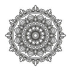 Circular pattern in form of mandala with flower for Henna, Mehndi, tattoo, decoration. Decorative ornament in ethnic oriental style.