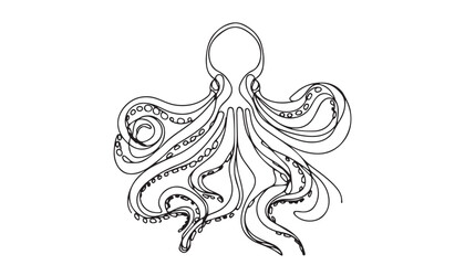 Continuous one single minimal line drawing occupants 