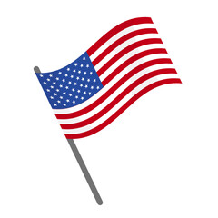  American flag. Male person in cartoon style. Vector 4 july US Independence Day