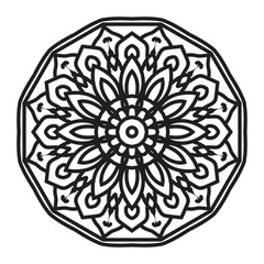 Circular pattern in form of mandala with flower for Henna, Mehndi, tattoo, decoration. Decorative ornament in ethnic oriental style.