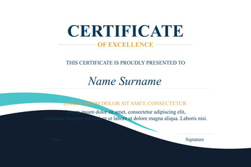 Modern Excellence Certificate Template Design