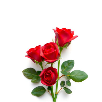 rose pedals on isolated white background made by