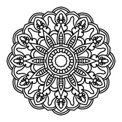 Circular pattern in form of mandala with flower for Henna, Mehndi, tattoo, decoration. Decorative ornament in ethnic oriental style.