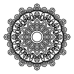 Circular pattern in form of mandala with flower for Henna, Mehndi, tattoo, decoration. Decorative ornament in ethnic oriental style.