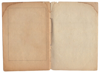 Vintage empty background of old book paper texture isolated