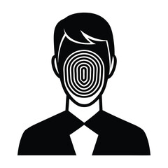 Biometric facial recognition scanner flat vector with white background
