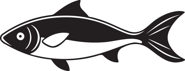 Obraz premium -fish-icon-silhouette-on-white-background 06