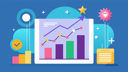 Fototapeta premium The annual report features a dynamic ter plot showcasing the correlation between customer satisfaction ratings and sales growth.. Vector illustration