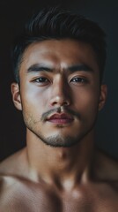 Obraz premium Young Asian Man Portrait Close Up