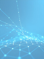 Obraz premium Connected dots on white background network technology concept