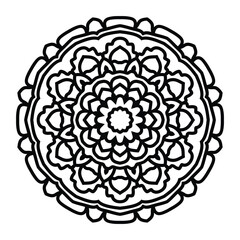 Mandala pattern black and white doodles sketch good mood