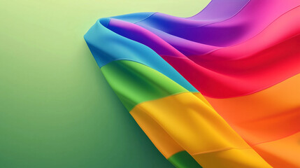 Celebrating diversity colorful pride flag display in a bright open field