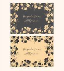 Elegant Classic Vintage Frame Graceful Golden 
Magnolia Art Nouveau For Weddings Card