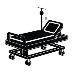 Futuristic AI controlled hospital bed flat vector with white background