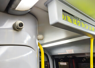 CCTV cameras inside a city bus