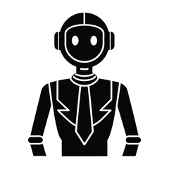 Futuristic AI controlled personal assistant bot flat vector with white background