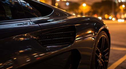 Fototapeta premium Close-Up of Exotic Car Air Intake Sculpted for Aerodynamics and Performance